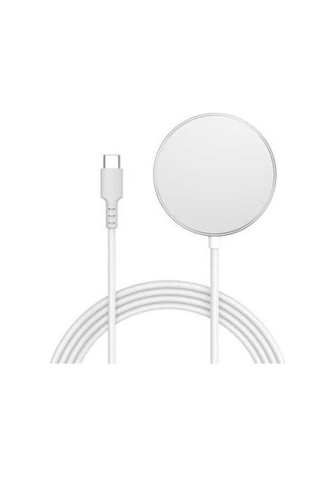 Tongxida Yf-m5c iPhone Uyumlu 12-16 Serisi Qi2 Şarj Pedi, Alüminyum Alaşım 15w Manyetik Kablosuz Şarj Beyaz