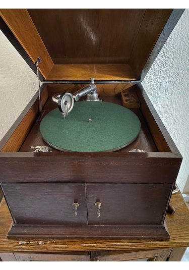 Parlaphone Antika Dolap Gramafon 050 Kurma Kolu Kırık