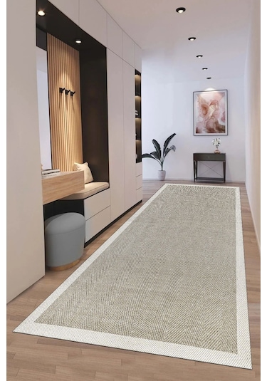 Sisal Bordürlü Jut Hasır Kaymaz Taban Çerçeve Model Siyah