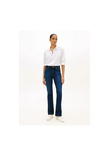 Tommy Hilfiger Cotton Easy Shırt Kadın Beyaz Uk Gömlek - Ww0ww48190