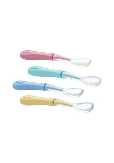 Bebedor 8554 Silikon Yumuşak Uçlu Kaşık 2'Li Mavi-Yeşil