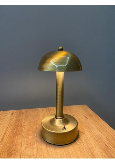 Mylights Minik Pilli Abajur Gece Lambası Masa Lambası Pilli Masa Lambası Eskitme Kaplama Abajur