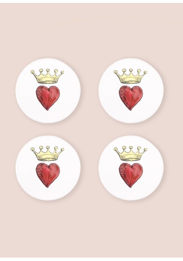 The Mia Luv Bardak Altlığı 4lü Set- 10 Cm Çok Renkli