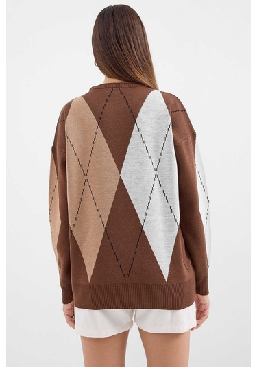 Gabria Baklava Desen Kazak Kahverengi