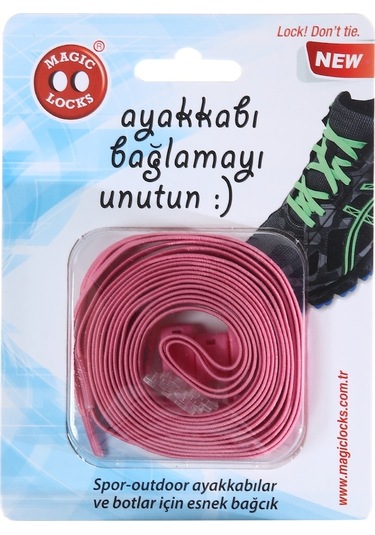 Magic Locks Akılı Elastik Yassı Bağcık-Pembe Pembe