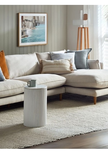 Mariposa Bohem Ahşap Yan Sehpa Beyaz