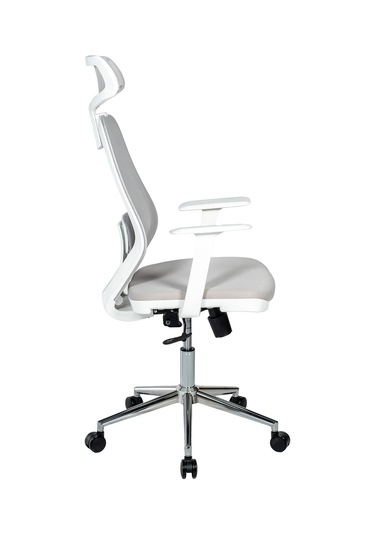 Ofisbazaar Dali Beyaz Fileli Yönetici Koltuğu Ergonomik Başlıklı Ofis Koltuğu Gri Gri