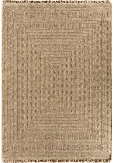 Çam Halı İndia 668 Bej Seyran Halı Modern Jüt Desen Makine Halısı