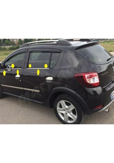 Dacia Sandero Krom Cam Çıtası 2012 Sonrası 4 Parça Paslanmaz  Çeli