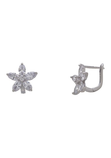 Çiçek Model-3 925 Ayar Gümüş Zirkon Taşlı Kadın Küpe Gümüş