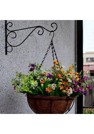 Pazly 2 Adet Siyah Açık Hava Asma Kancası - Bitki Kuş Yemliği Fener Rüzgar Çanları İçin