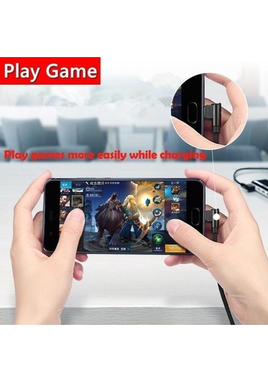 Siyah 90 Derece Sağ Açı Tip C Usb Kablosu Mikro Usb Veri Hızlı Şarj Kablosu İos Uyumlu Samsung Xiaomi Huawei İçin 1.5m Micro Usb