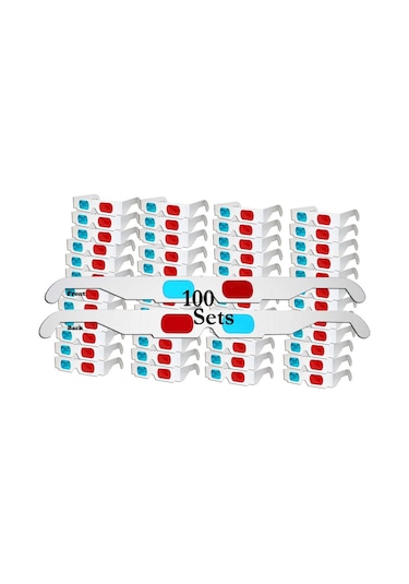 Jeemson 20 Adet Kırmızı-mavi Anaglif 3d Karton Gözlükleri - Sinema, Ev Ve Dvd İçin Taşınabilir Kırabilir Görüntüleme