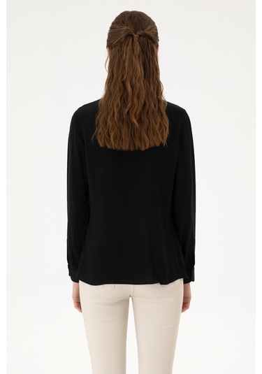 U.s. Polo Assn. Kadın Siyah Gömlek Desenli 50316429-vr046 Siyah