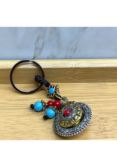 Mantra Çarkı Şans Anahtarlık Alk4465 Açık Gri