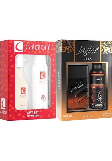 Caldion Parfüm Seti Kadın 100ml& Jagler Erkek 90ml Hero+deodorant Fresh