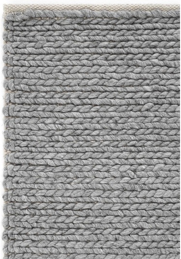 Eko Halı Jade Basketweave Gri Naturel Doğal Yün Kazak Örgü Desenli El Dokuma Örgü Halı Gri