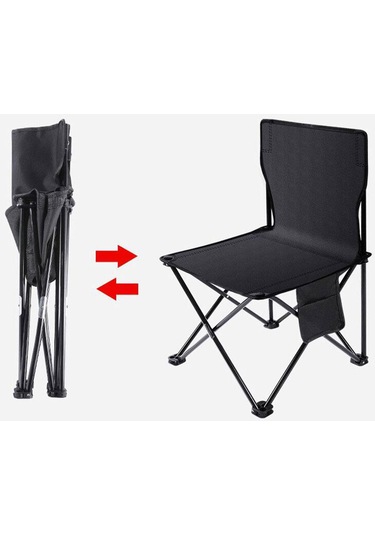 Homyl Kamp Katlanır Sandalye Cep Açık Yürüyüş Seyahat L Siyah Çok Renkli