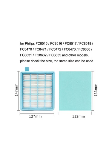 Cbtx Filterx2+filtre Cottonx6+hava Filtresi Cottonx4 Elektrikli Süpürge Aksesuarları Philips Fc8471 / Fc8630 / Fc9322