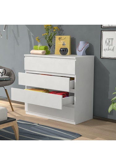 Mbes Mobilya 80'Lik Şifonyer Beyaz