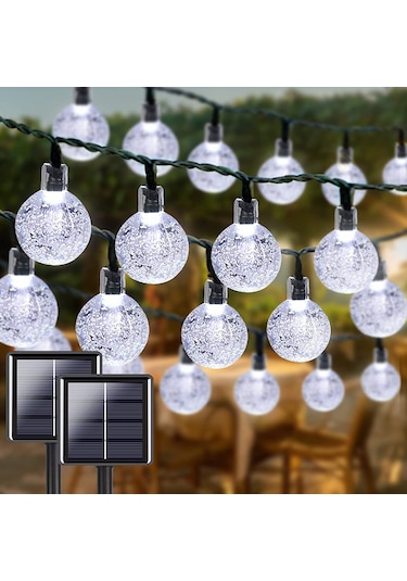 Güneş Enerjili Beyaz Renk Solar Bahçe Teras Balkon Ağaç Aydınlatma