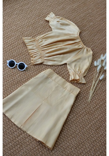 Parla Kids Kız Çocuk Alina Madonna Gold Etek Bluz Takım Altın