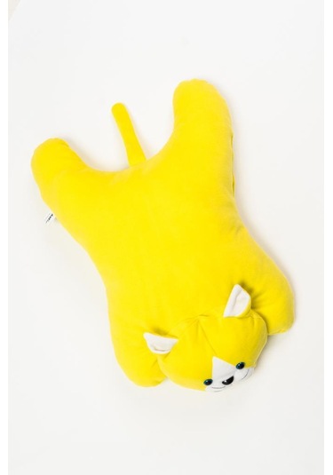 Sevimli Ve Yumuşak Kedi Minder Sarı