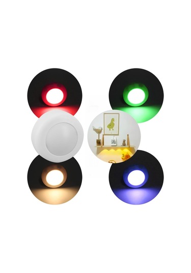 Ayt Powermaster Pm-26973 Rgb Renkli Gün Işığı Led Raf Duvar Aydınlatma Lamba 3xaaa Pil İle Çalışır Tekli Gece Lambası Renkli