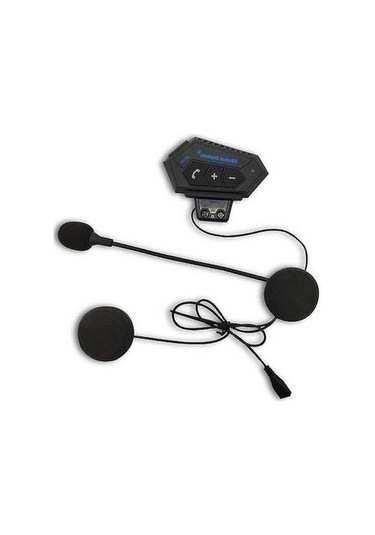 Fortunelane Motosiklet Kaskı Kulaklık: Kablosuz Konuşma, Müzik Kontrol, 10m Mesafe - Siyah V4.0+edr