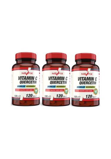 Nevfix Vitamin C Bromelian Quercetin 120 Tablet X 3 Kutu 360 Tab