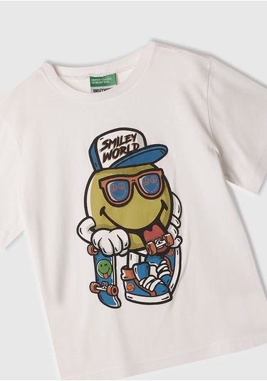 Benetton Bb Smıle Erkek Bebek Tshırt Beyaz