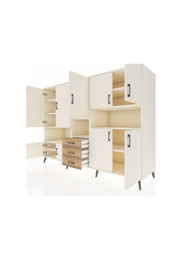 Kronos Dolap 13 Raflı 3 Çekmeceli 9 Kapaklı 220x59x163 Aytaşı-ayt Aytaşı-aytaşı/çam