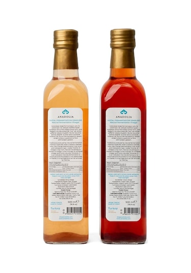 Anadolia Doğal Fermantasyon Elma Sirkesi + Üzüm Sirkesi 2 x 500 ML