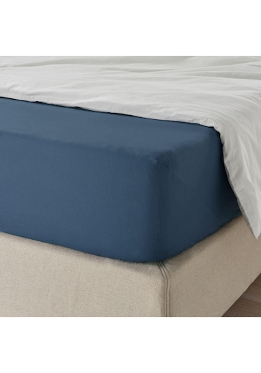 Çift Kişilik Lastikli Çarşaf Koyu Mavi Renk Meridyendukkan 160x200 Cm Pamuk-liyosel