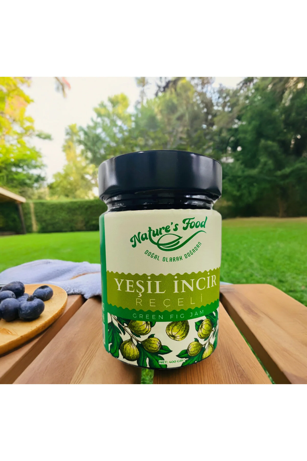 Yeşi İncir Reçeli 400gr %65 Yeşil İncir, Pancar Şekeri, Limon Suyu Koruyucu Katkı İçermez