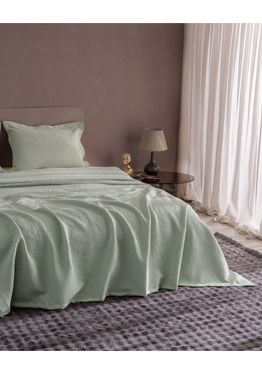 Madame Coco Labenne Çift Kişilik Yatak Örtüsü - Mint Yeşili 8684427228814 Yeşil