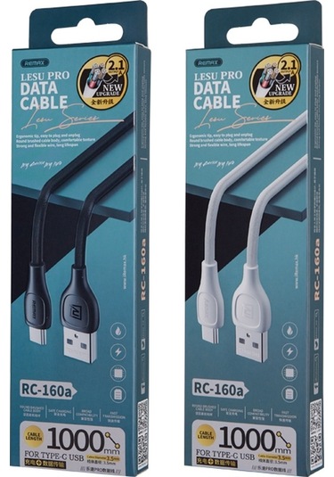 Remax Rc-160a 2.1a Tip-c / Usb-c Lesu Pro Serisi Şarj Veri Kablosu, Uzunluk: 1m Beyaz