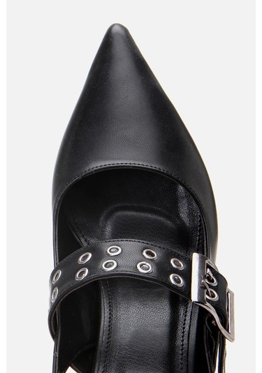 Kadın Siyah Kemerli Stiletto Siyah