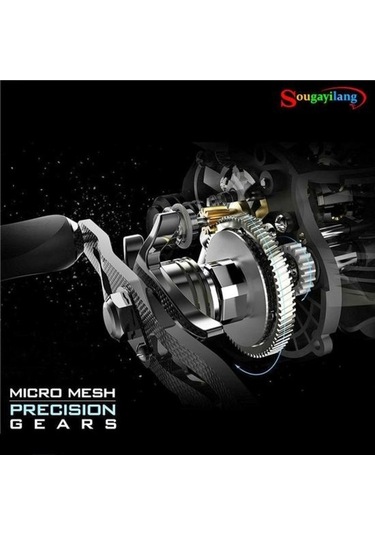 Novahub Siyah Balıkçılık Reel 17+1bb 7.2:1 Sol El Baitcasting Reel, Döküm Balıkçılık Makarası
