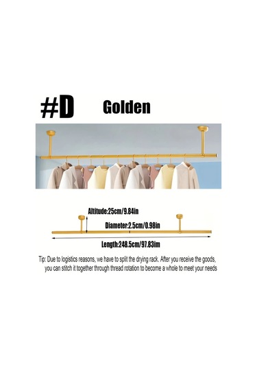 Hightower Siyah Rüzgar Geçirmez Portatif Askılık, Tavan Veya Duvar Montajlı, Balkon Ve Banyo İçin Siyah