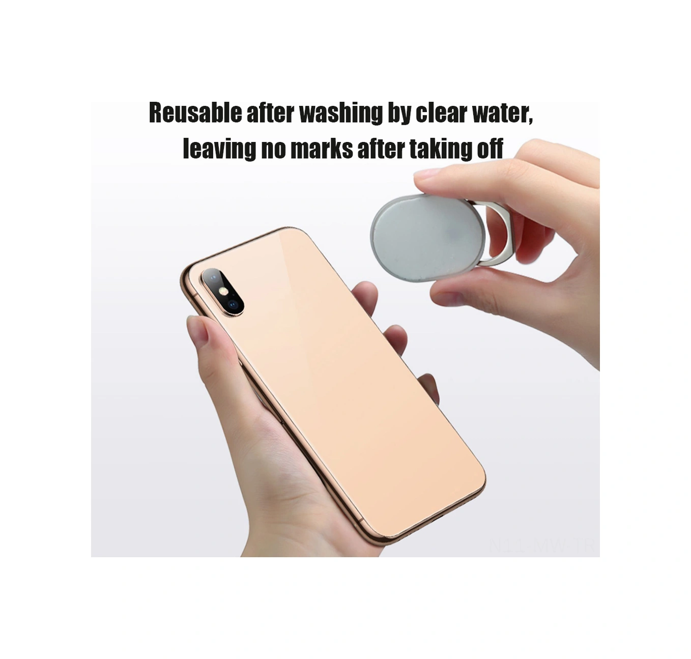 Moveevo Üniversal Akıllı Telefon Desteği: 360 Döner 180 Çevirilebilir, İnce, Yeniden Kullanılabilir, Siyah Işıltılı Parmak Tutucu