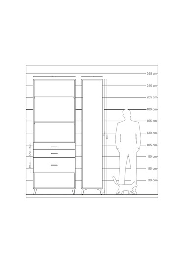Arges Dolap 3 Raflı 3 Çekmeceli 88x30x243 Çam-aytaşı Atlas Çam