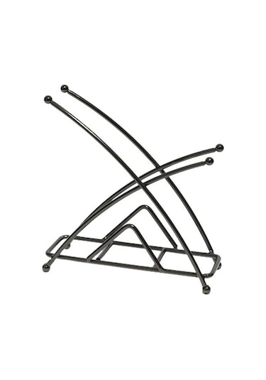 Siyah Ayakta Metal Doku Tutucu Geometrik Ağır Demir Yemek Masası Kağıt Havlu Peçete Klip Dağıtıcı Organizatör Ev Otel Mutfak Malzemeleri