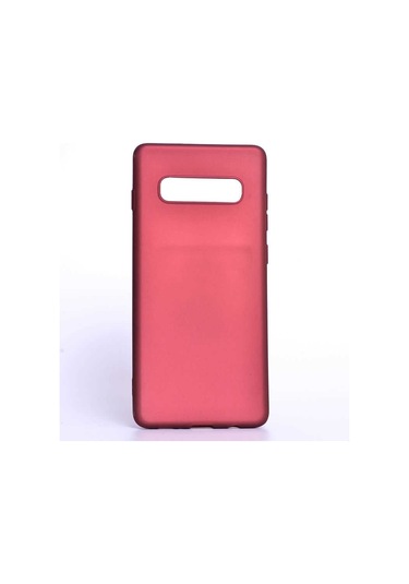 Noktaks - Galaxy Uyumlu S10 Plus Uyumlu - Kılıf Mat Soft Premier Silikon Kapak - Mürdüm - T7563 Mürdüm