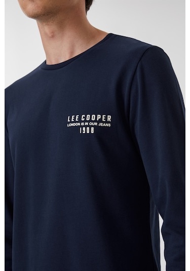 Lee Cooper Renzo Erkek O Yaka Uzun Kol T-Shirt Lacivertvert-15362 Lacivert