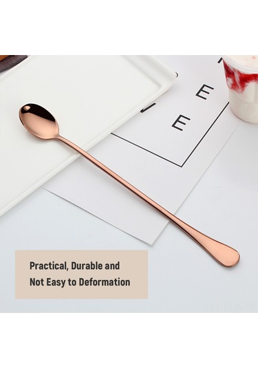 Xindoker Paslanmaz Çelik Titanyum Kaplama Kahve Karıştırma Kaşığı - Rose Gold, Yuvarlak Veya Dikdörtgen Rastgele Gönderim Diğer