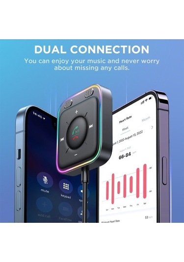 Artfulabode Sones Siyah Kablosuz Jr-cb3 Joyroom Bluetooth Araç Alıcısı 5.3 İy