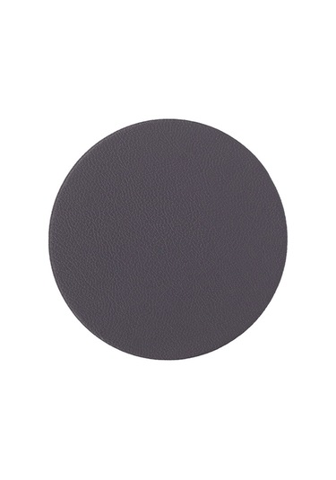 Antrasit Oval Deri Bardak Altlığı Siyah