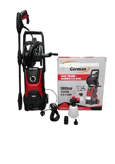 Melzo Germany SSLL56656565 180Bar Basınçlı Yıkama Makinesi Kırmızı/Siyah