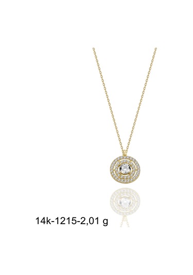 Lava Model Tek Taş Çok Şık 14 Ayar Altın Kolye Altın